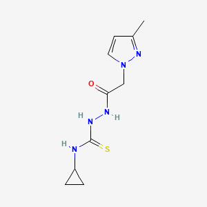 N-cyclopropyl-2-[(3-methyl-1H-pyrazol-1-yl)acetyl]hydrazinecarbothioamide