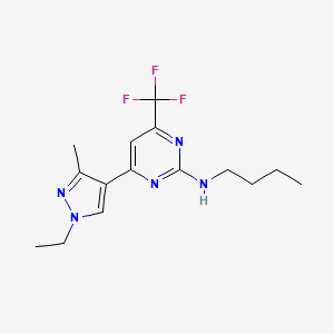 N-butyl-4-(1-ethyl-3-methyl-1H-pyrazol-4-yl)-6-(trifluoromethyl)pyrimidin-2-amine