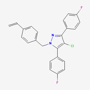 4-chloro-1-(4-ethenylbenzyl)-3,5-bis(4-fluorophenyl)-1H-pyrazole