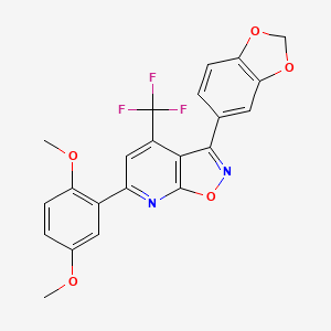 3-(1,3-Benzodioxol-5-yl)-6-(2,5-dimethoxyphenyl)-4-(trifluoromethyl)[1,2]oxazolo[5,4-b]pyridine