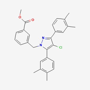 methyl 3-{[4-chloro-3,5-bis(3,4-dimethylphenyl)-1H-pyrazol-1-yl]methyl}benzoate