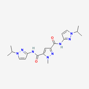 1-methyl-N,N'-bis[1-(propan-2-yl)-1H-pyrazol-3-yl]-1H-pyrazole-3,5-dicarboxamide