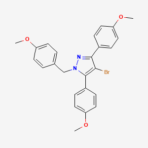 molecular formula C25H23BrN2O3 B14924355 4-bromo-1-(4-methoxybenzyl)-3,5-bis(4-methoxyphenyl)-1H-pyrazole 