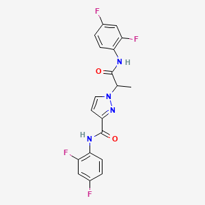 N-(2,4-difluorophenyl)-1-{1-[(2,4-difluorophenyl)amino]-1-oxopropan-2-yl}-1H-pyrazole-3-carboxamide