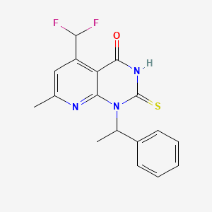 5-(difluoromethyl)-7-methyl-1-(1-phenylethyl)-2-sulfanylpyrido[2,3-d]pyrimidin-4(1H)-one