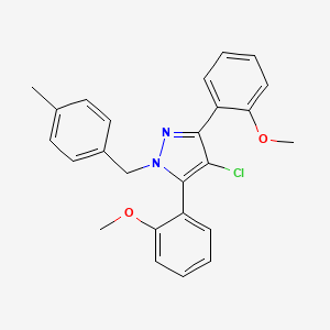 molecular formula C25H23ClN2O2 B14924401 4-chloro-3,5-bis(2-methoxyphenyl)-1-(4-methylbenzyl)-1H-pyrazole 