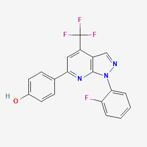 molecular formula C19H11F4N3O B14924426 4-[1-(2-fluorophenyl)-4-(trifluoromethyl)-1H-pyrazolo[3,4-b]pyridin-6-yl]phenol 