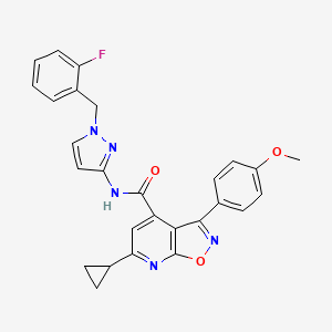 6-cyclopropyl-N-[1-(2-fluorobenzyl)-1H-pyrazol-3-yl]-3-(4-methoxyphenyl)[1,2]oxazolo[5,4-b]pyridine-4-carboxamide