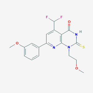 5-(difluoromethyl)-1-(2-methoxyethyl)-7-(3-methoxyphenyl)-2-sulfanylpyrido[2,3-d]pyrimidin-4(1H)-one