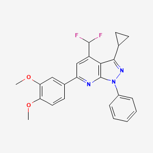 molecular formula C24H21F2N3O2 B14924453 3-cyclopropyl-4-(difluoromethyl)-6-(3,4-dimethoxyphenyl)-1-phenyl-1H-pyrazolo[3,4-b]pyridine 