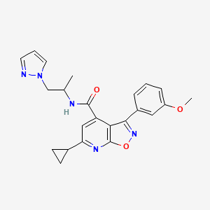 6-cyclopropyl-3-(3-methoxyphenyl)-N-[1-(1H-pyrazol-1-yl)propan-2-yl][1,2]oxazolo[5,4-b]pyridine-4-carboxamide