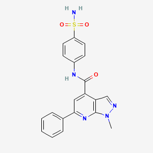 molecular formula C20H17N5O3S B14924522 1-methyl-6-phenyl-N-(4-sulfamoylphenyl)-1H-pyrazolo[3,4-b]pyridine-4-carboxamide 