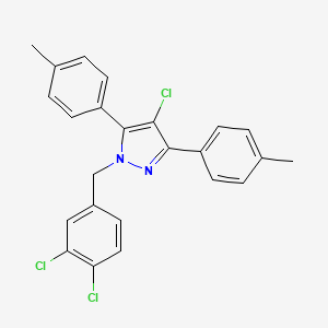 molecular formula C24H19Cl3N2 B14924525 4-chloro-1-(3,4-dichlorobenzyl)-3,5-bis(4-methylphenyl)-1H-pyrazole 