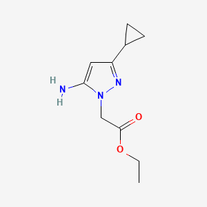 molecular formula C10H15N3O2 B14924528 Ethyl 2-(5-amino-3-cyclopropyl-1H-pyrazol-1-yl)acetate 