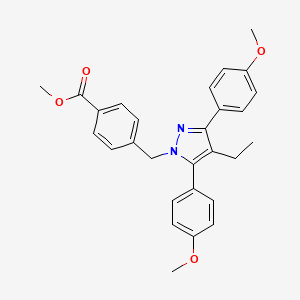 methyl 4-{[4-ethyl-3,5-bis(4-methoxyphenyl)-1H-pyrazol-1-yl]methyl}benzoate