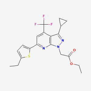 ethyl [3-cyclopropyl-6-(5-ethylthiophen-2-yl)-4-(trifluoromethyl)-1H-pyrazolo[3,4-b]pyridin-1-yl]acetate