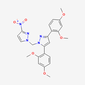 3,5-bis(2,4-dimethoxyphenyl)-1-[(3-nitro-1H-pyrazol-1-yl)methyl]-1H-pyrazole