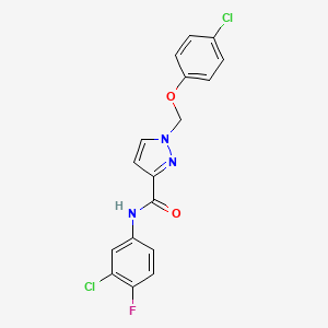 N-(3-chloro-4-fluorophenyl)-1-[(4-chlorophenoxy)methyl]-1H-pyrazole-3-carboxamide