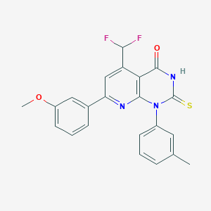 5-(difluoromethyl)-7-(3-methoxyphenyl)-1-(3-methylphenyl)-2-sulfanylpyrido[2,3-d]pyrimidin-4(1H)-one