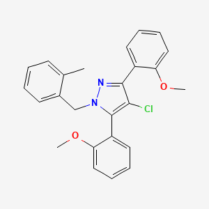 4-chloro-3,5-bis(2-methoxyphenyl)-1-(2-methylbenzyl)-1H-pyrazole