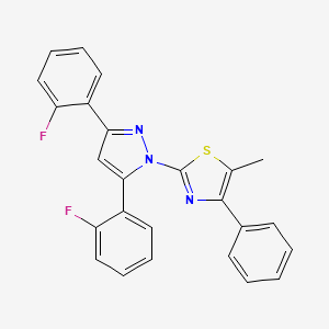 2-[3,5-bis(2-fluorophenyl)-1H-pyrazol-1-yl]-5-methyl-4-phenyl-1,3-thiazole