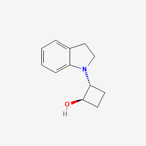 molecular formula C12H15NO B1492466 trans-2-(2,3-dihydro-1H-indol-1-yl)cyclobutan-1-ol CAS No. 2144261-03-8