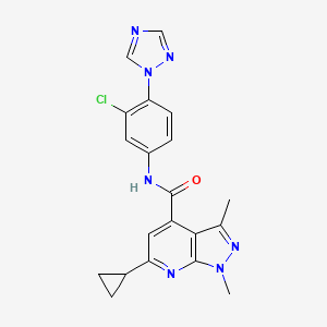 N-[3-chloro-4-(1H-1,2,4-triazol-1-yl)phenyl]-6-cyclopropyl-1,3-dimethyl-1H-pyrazolo[3,4-b]pyridine-4-carboxamide