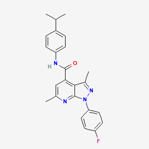 1-(4-fluorophenyl)-3,6-dimethyl-N-[4-(propan-2-yl)phenyl]-1H-pyrazolo[3,4-b]pyridine-4-carboxamide