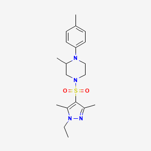 4-[(1-ethyl-3,5-dimethyl-1H-pyrazol-4-yl)sulfonyl]-2-methyl-1-(4-methylphenyl)piperazine