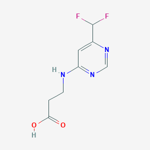 molecular formula C8H9F2N3O2 B1492469 3-{[6-(ジフルオロメチル)ピリミジン-4-イル]アミノ}プロパン酸 CAS No. 2098040-80-1