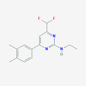 molecular formula C15H17F2N3 B14924701 4-(difluoromethyl)-6-(3,4-dimethylphenyl)-N-ethylpyrimidin-2-amine 