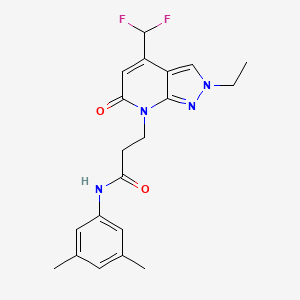 3-[4-(difluoromethyl)-2-ethyl-6-oxo-2,6-dihydro-7H-pyrazolo[3,4-b]pyridin-7-yl]-N-(3,5-dimethylphenyl)propanamide