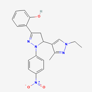 2-[5-(1-Ethyl-3-methyl-1H-pyrazol-4-YL)-1-(4-nitrophenyl)-4,5-dihydro-1H-pyrazol-3-YL]phenol