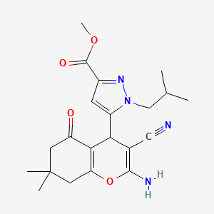 Methyl 5-(2-amino-3-cyano-7,7-dimethyl-5-oxo-5,6,7,8-tetrahydro-4H-chromen-4-YL)-1-isobutyl-1H-pyrazole-3-carboxylate