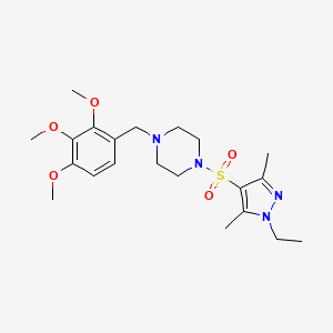 1-[(1-ethyl-3,5-dimethyl-1H-pyrazol-4-yl)sulfonyl]-4-(2,3,4-trimethoxybenzyl)piperazine