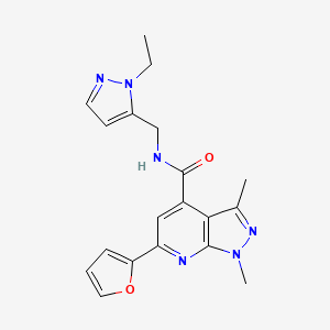 N-[(1-ethyl-1H-pyrazol-5-yl)methyl]-6-(furan-2-yl)-1,3-dimethyl-1H-pyrazolo[3,4-b]pyridine-4-carboxamide