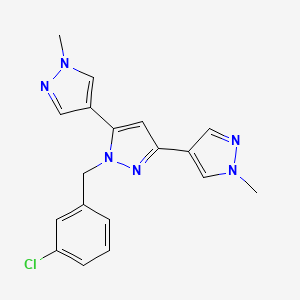 1-[(3-chlorophenyl)methyl]-3,5-bis(1-methylpyrazol-4-yl)pyrazole