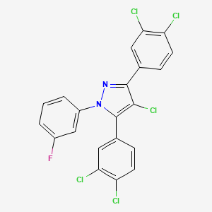 molecular formula C21H10Cl5FN2 B14924786 4-chloro-3,5-bis(3,4-dichlorophenyl)-1-(3-fluorophenyl)-1H-pyrazole 