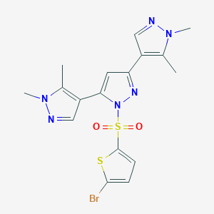 1-(5-bromothiophen-2-yl)sulfonyl-3,5-bis(1,5-dimethylpyrazol-4-yl)pyrazole