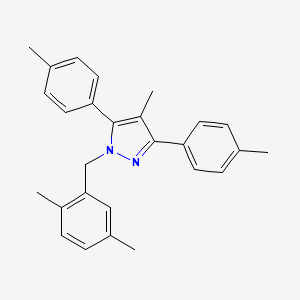 1-(2,5-dimethylbenzyl)-4-methyl-3,5-bis(4-methylphenyl)-1H-pyrazole