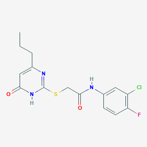 N-(3-chloro-4-fluorophenyl)-2-[(4-hydroxy-6-propylpyrimidin-2-yl)sulfanyl]acetamide