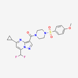 [5-Cyclopropyl-7-(difluoromethyl)pyrazolo[1,5-a]pyrimidin-3-yl]{4-[(4-methoxyphenyl)sulfonyl]piperazin-1-yl}methanone