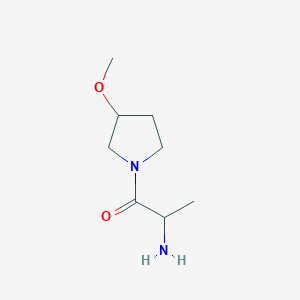 molecular formula C8H16N2O2 B1492488 2-氨基-1-(3-甲氧基吡咯烷-1-基)丙-1-酮 CAS No. 1699120-69-8