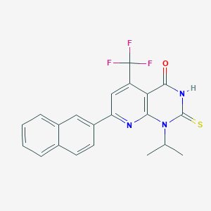 7-(naphthalen-2-yl)-1-(propan-2-yl)-2-sulfanyl-5-(trifluoromethyl)pyrido[2,3-d]pyrimidin-4(1H)-one