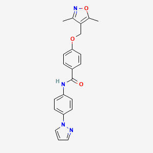 4-[(3,5-dimethyl-1,2-oxazol-4-yl)methoxy]-N-[4-(1H-pyrazol-1-yl)phenyl]benzamide