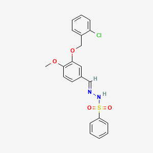 N'-[(E)-{3-[(2-chlorobenzyl)oxy]-4-methoxyphenyl}methylidene]benzenesulfonohydrazide