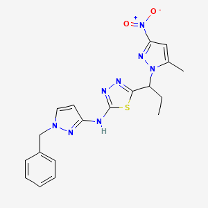 N-(1-benzyl-1H-pyrazol-3-yl)-5-[1-(5-methyl-3-nitro-1H-pyrazol-1-yl)propyl]-1,3,4-thiadiazol-2-amine