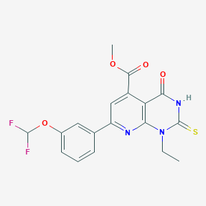 molecular formula C18H15F2N3O4S B14924910 Methyl 7-[3-(difluoromethoxy)phenyl]-1-ethyl-4-oxo-2-sulfanyl-1,4-dihydropyrido[2,3-d]pyrimidine-5-carboxylate 