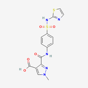 1-methyl-3-{[4-(1,3-thiazol-2-ylsulfamoyl)phenyl]carbamoyl}-1H-pyrazole-4-carboxylic acid