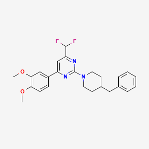 molecular formula C25H27F2N3O2 B14924919 2-(4-Benzylpiperidin-1-yl)-4-(difluoromethyl)-6-(3,4-dimethoxyphenyl)pyrimidine 